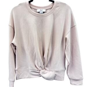 Magaschoni Women's Large Athleisure Light Pink Crewneck Sweatshirt